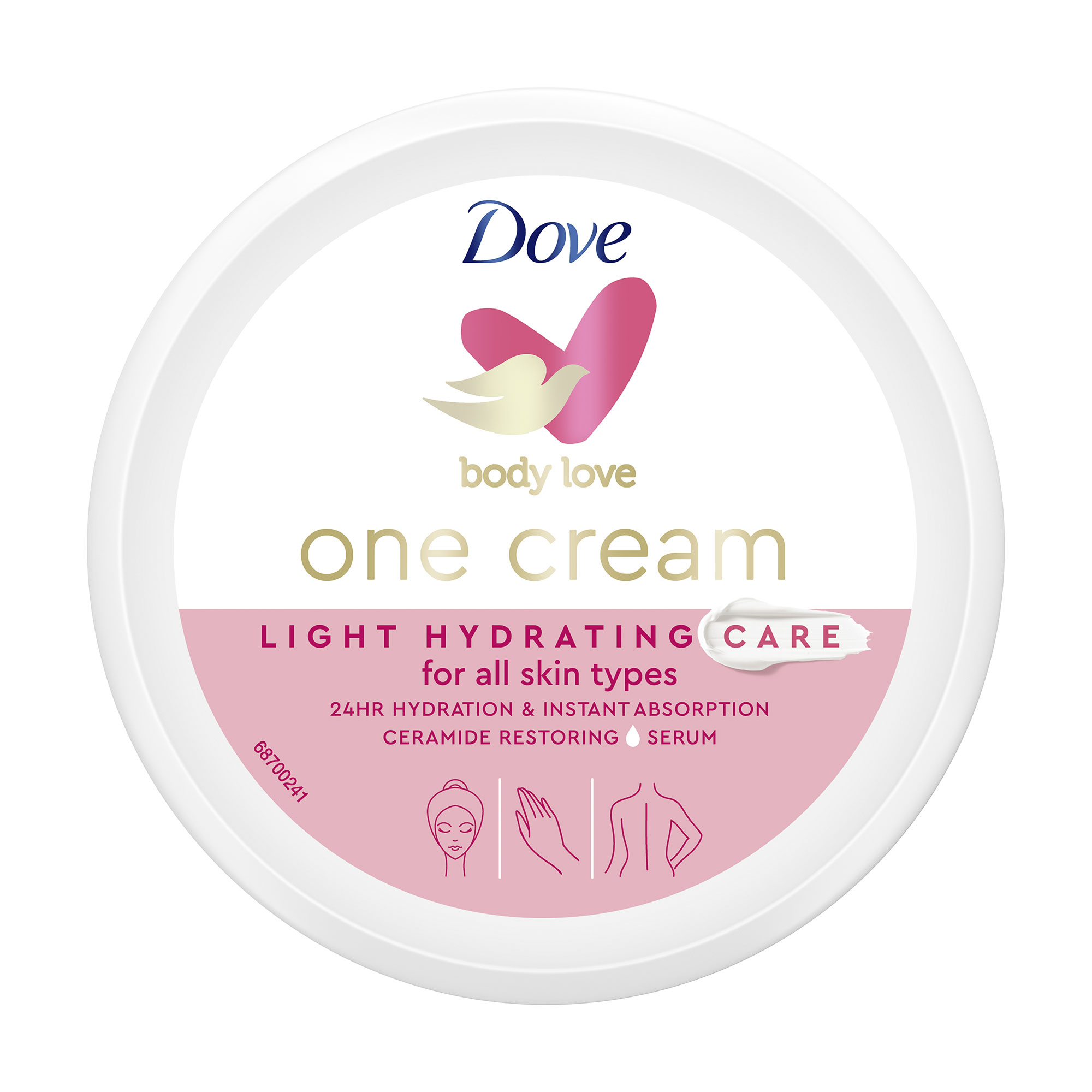 Крем для обличчя, рук та тіла Dove Body Love One Cream Light Hydrating Care Зволожувальний догляд,  250 мл